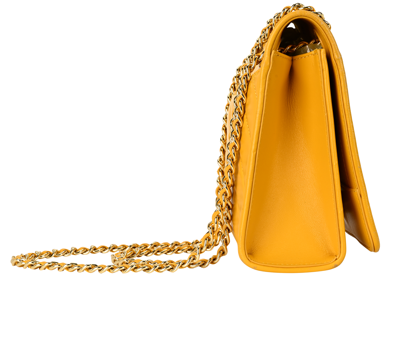 Alexa Convertible Shoulder Bag, &pound;110, Handbags, Yellow, Leather, Side view